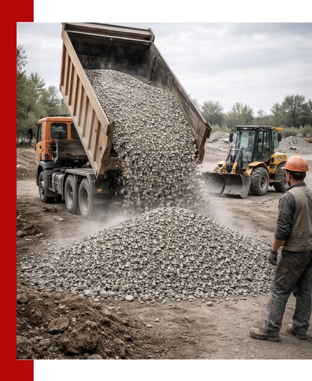 Доставка щебня в Балтийске крупными и мелкими фракциями