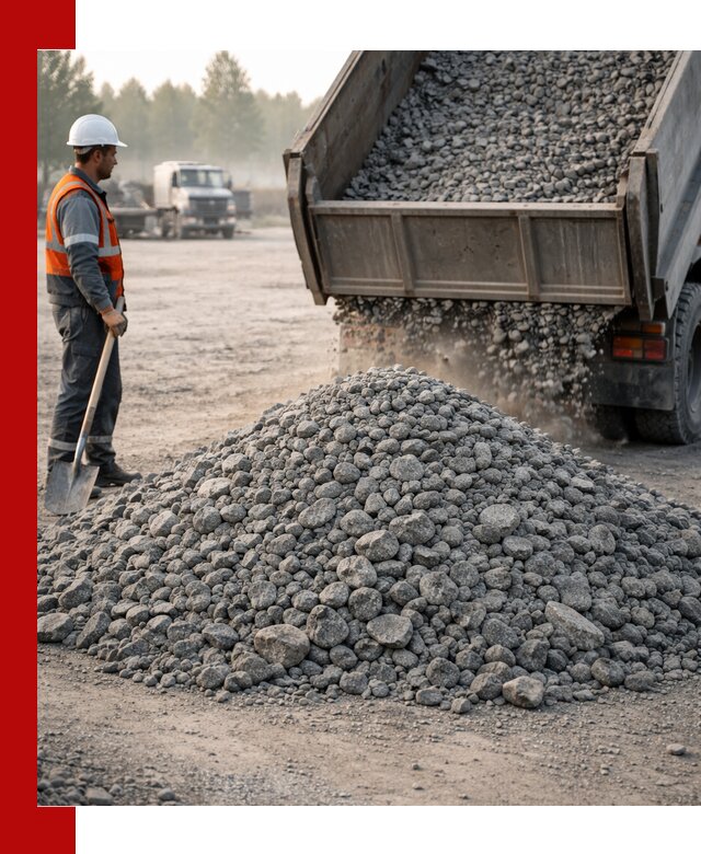 Гранитный щебень фракции 100–201 для строительства в Балтийске