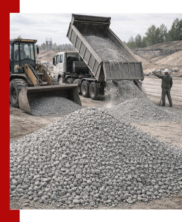 Доставка известнякового щебня фр. 5–20 в Балтийске
