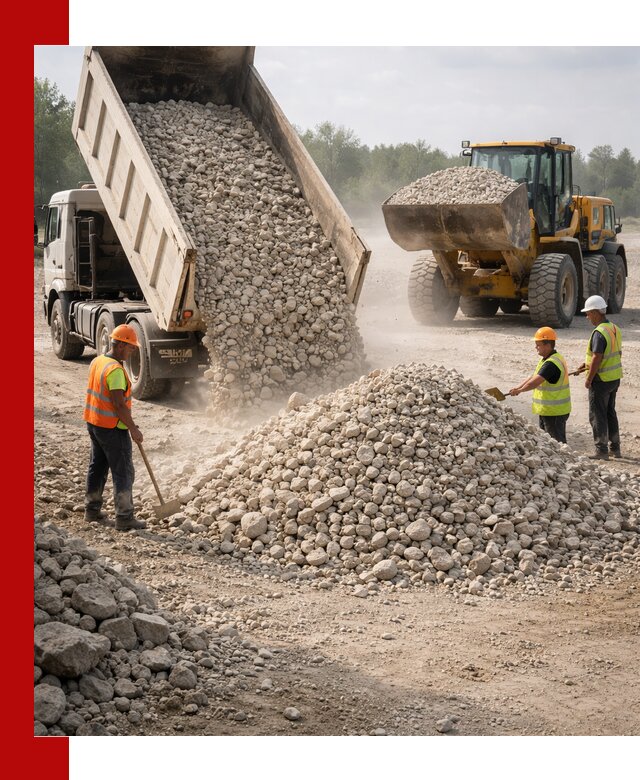Доставка известнякового щебня фр. 40-70 в Балтийске