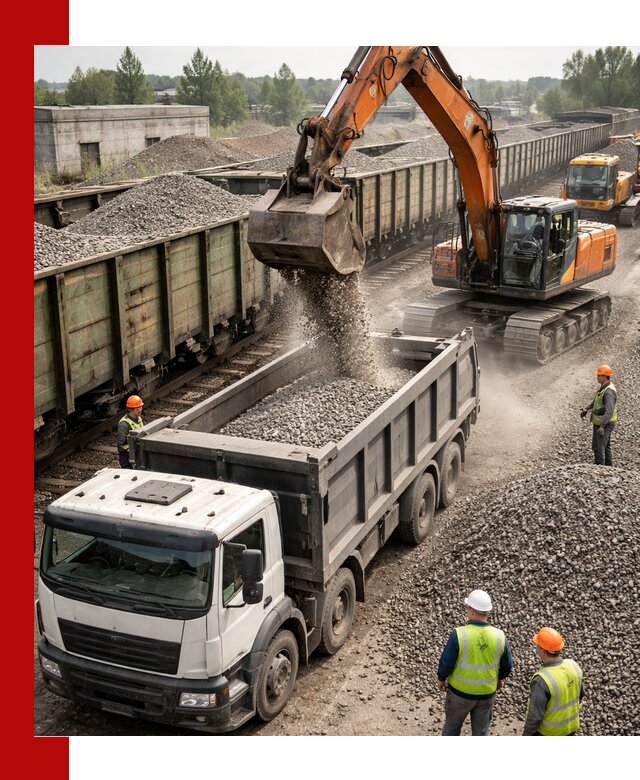 Железнодорожный щебень фракция 25–60 для поставок в Балтийске