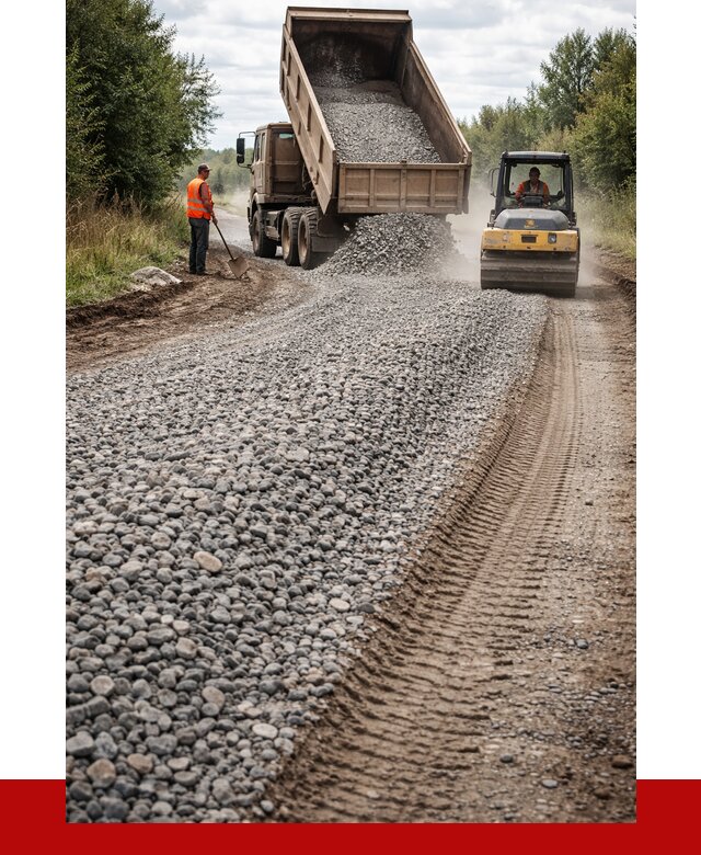 Щебень для отсыпки дороги в Балтийске от 2753 р. ПРОНЕРУДБлт