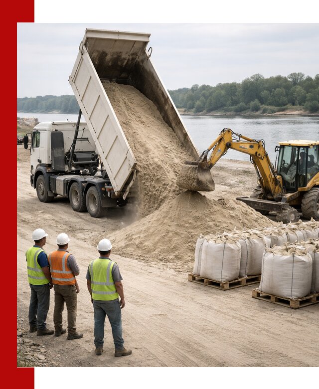 Доставка речного песка в Балтийске самосвалами и погрузкой