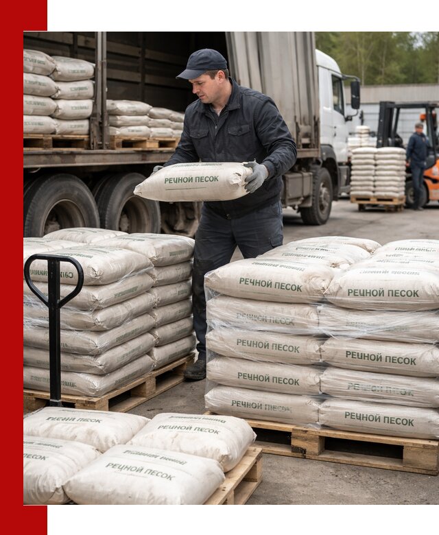 Речной песок в мешках с доставкой в Балтийске