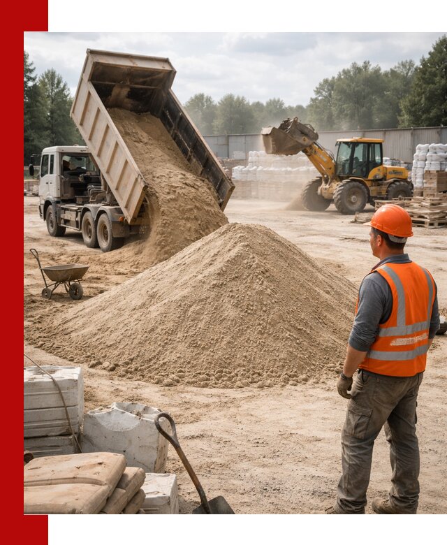 Доставка строительного песка с самосвалом в Балтийске