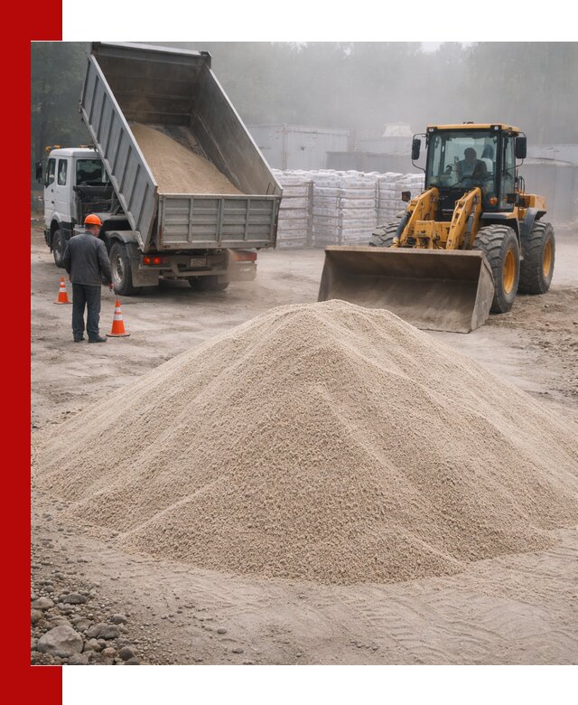 Кварцевый песок фракция 0–8 для стройработ в Балтийске