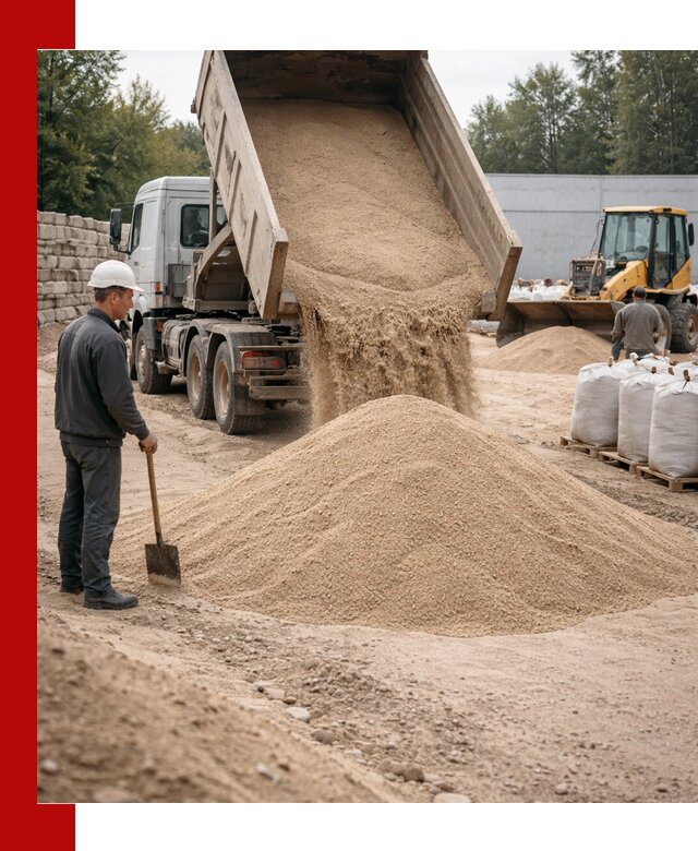 Кварцевый песок фракция 0–3 мм с доставкой в Балтийске