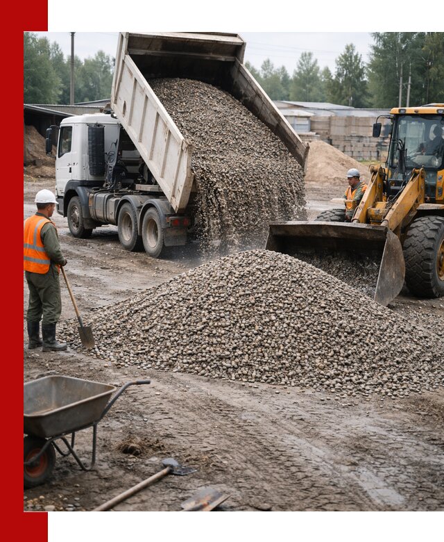 Мытый гравий с доставкой в Балтийске от карьера до участка