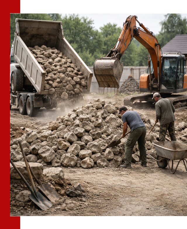 Доставка и разгрузка бутового камня в Балтийске