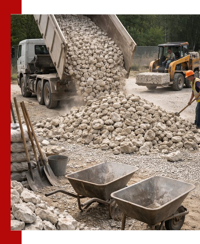 Доставка и продажа бутового известнякового камня в Балтийске