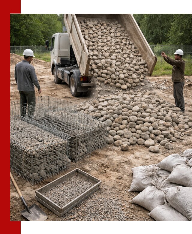 Камень для габионов фракция 70–151 в Балтийске