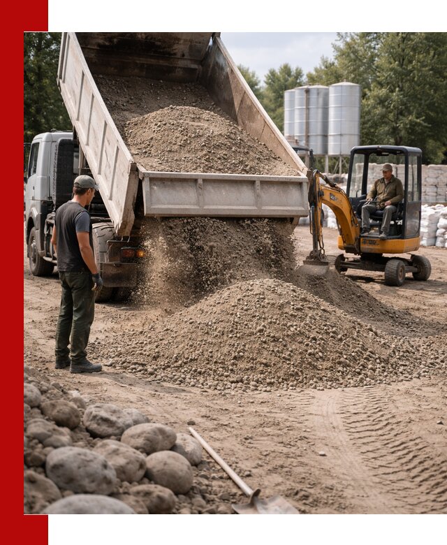 Доставка ПГС С3 в Балтийске самосвалами и миксерами