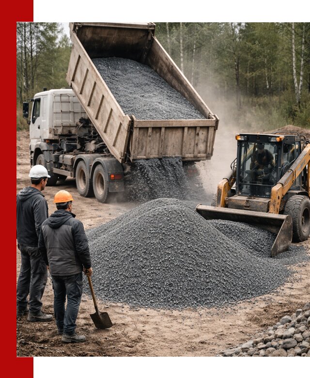 Гранитный отсев 0-5 с доставкой и разгрузкой в Балтийске