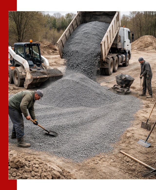 Отсев для подсыпки в Балтийске — доставка и подсыпка на участок