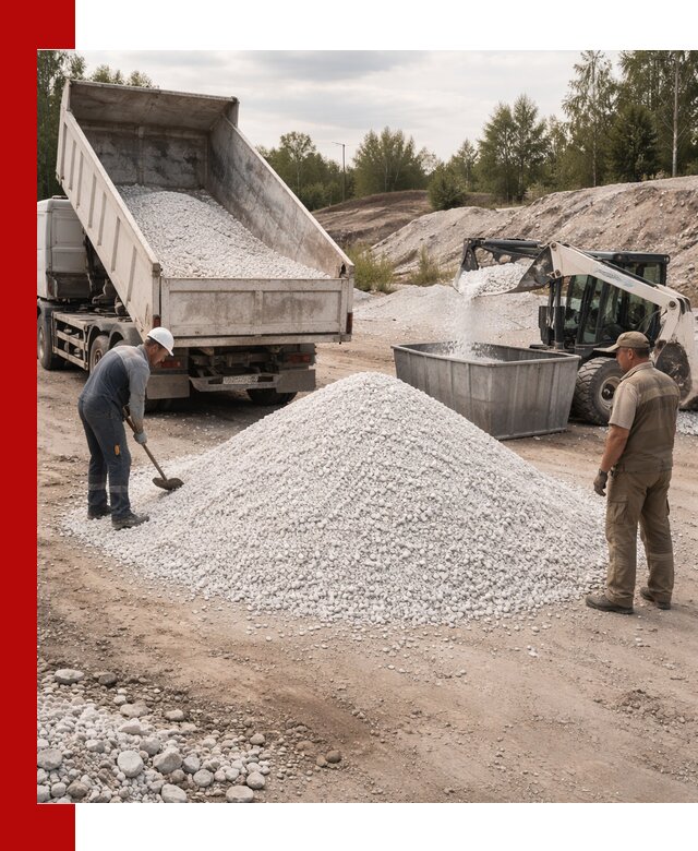 Доставка и продажа белой мраморной крошки в Балтийске