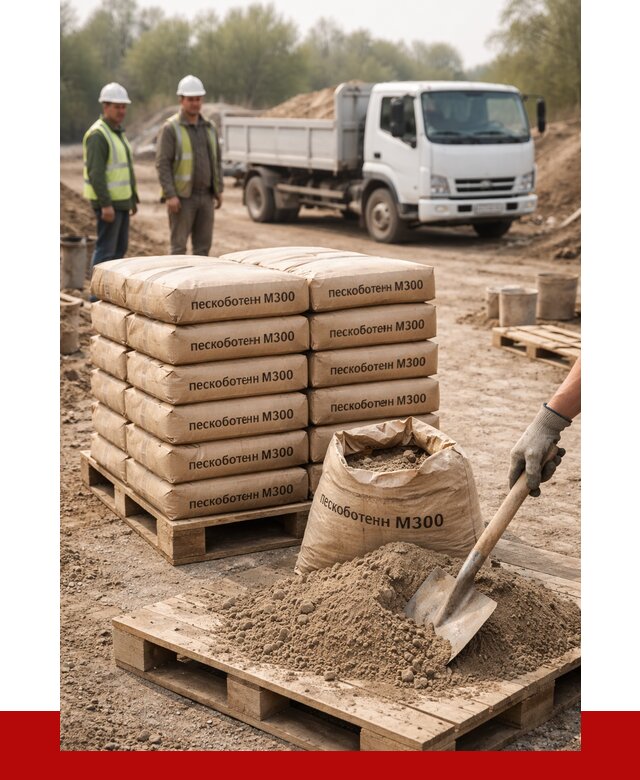 Пескобетон М300 в Балтийске с доставкой от 4741 р. за куб | ПРОНЕРУДБлт