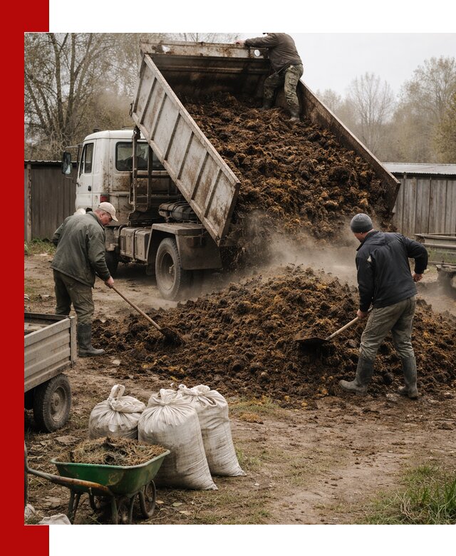 Доставка коровьего навоза самосвалом в Балтийске