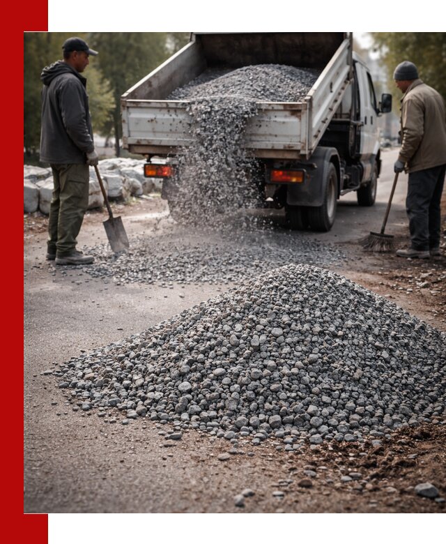 Гранитная крошка для посыпки дорог и тротуаров в Балтийске