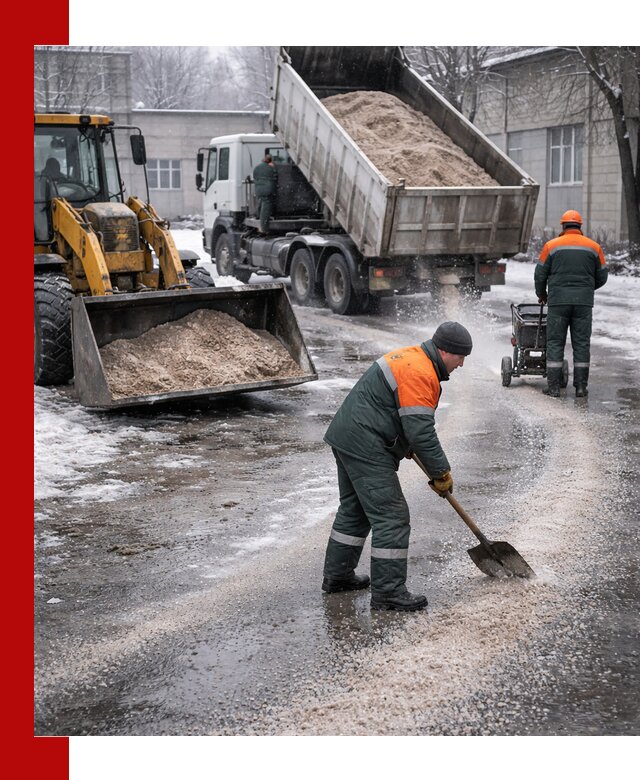 Реагент против гололеда с доставкой и нанесением в Балтийске