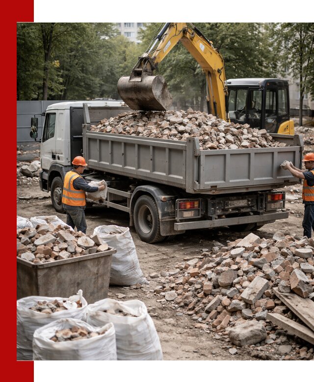 Вывоз строительного мусора в Балтийске с самосвалами и контейнерами