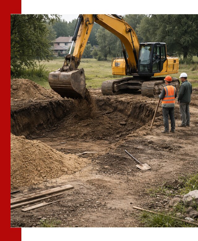 Рытье котлована под фундамент в Балтийске (быстро и недорого)